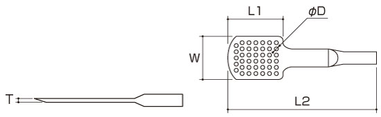 真空ピンセット 導電性ポーラスチップ 寸法図